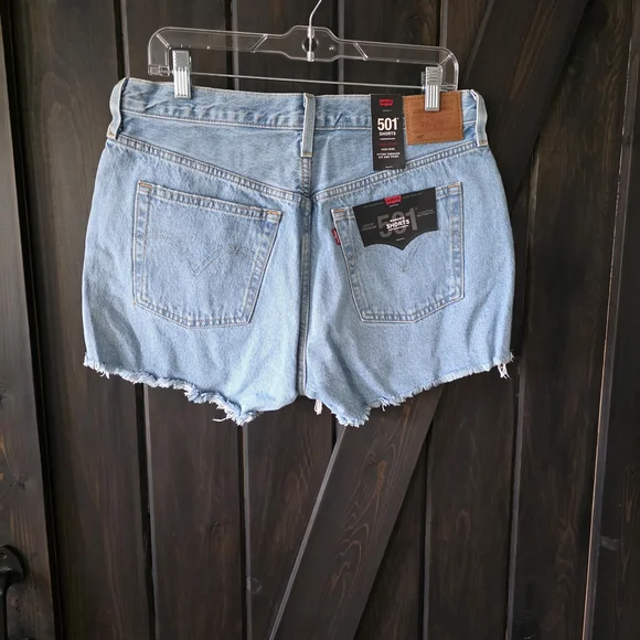 Levi's 501 High-rise Faded Blue Jean Shorts - Picture 2 of 3